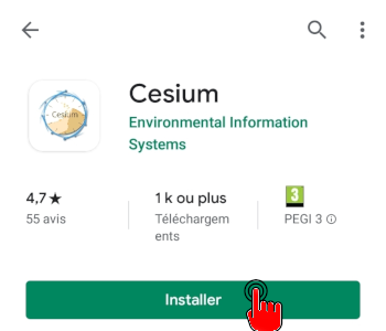 Cesium : cliquer sur installer